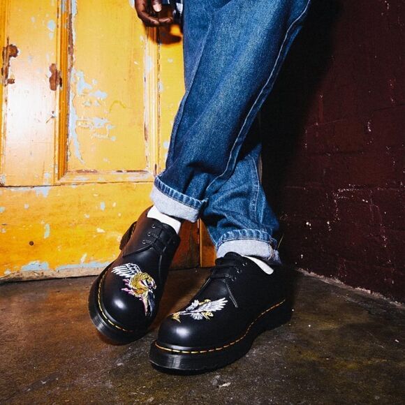 7 DOC MARTENS 1461 SOUVENIR EMBROIDERED LEATHER SHOES NIB great Gift! - Picture 2 of 16